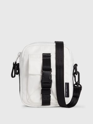 Calvin Klein Bambina Borsa Nera Con Tracolla,logo Bianco.-Angelsbimbi