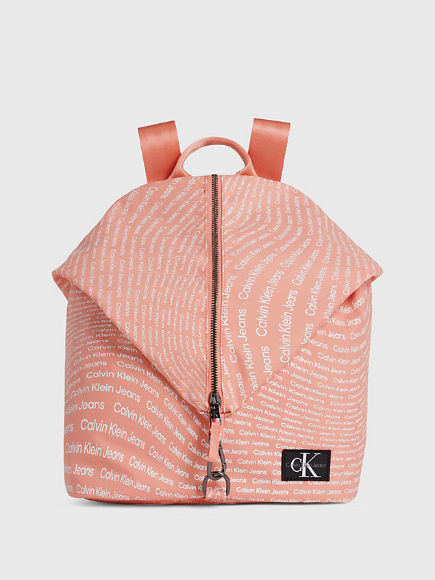 pink kids' logo backpack for kids unisex calvin klein jeans