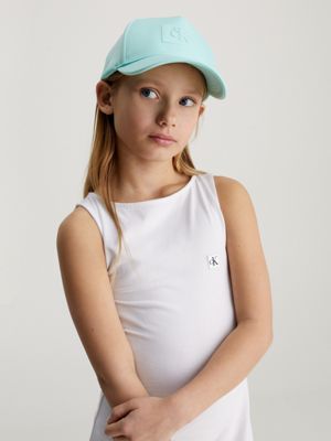 blue tint kids' monogram cap for kids gender inclusive calvin klein jeans