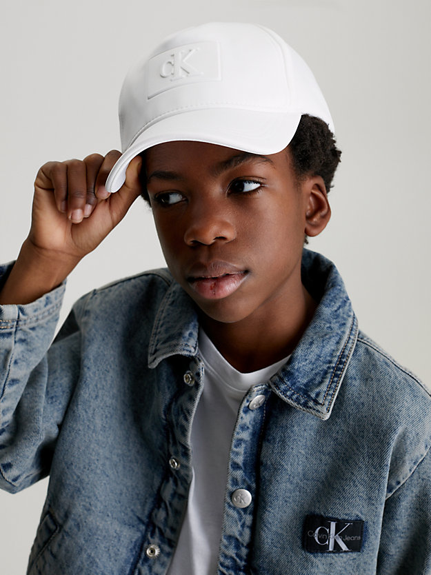 bright white kids' monogram cap for kids unisex calvin klein jeans
