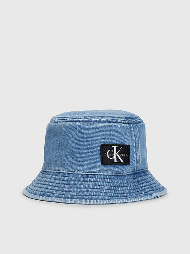 denim dziecięcy jeansowy kapelusz typu bucket hat dla dzieci unisex - calvin klein jeans