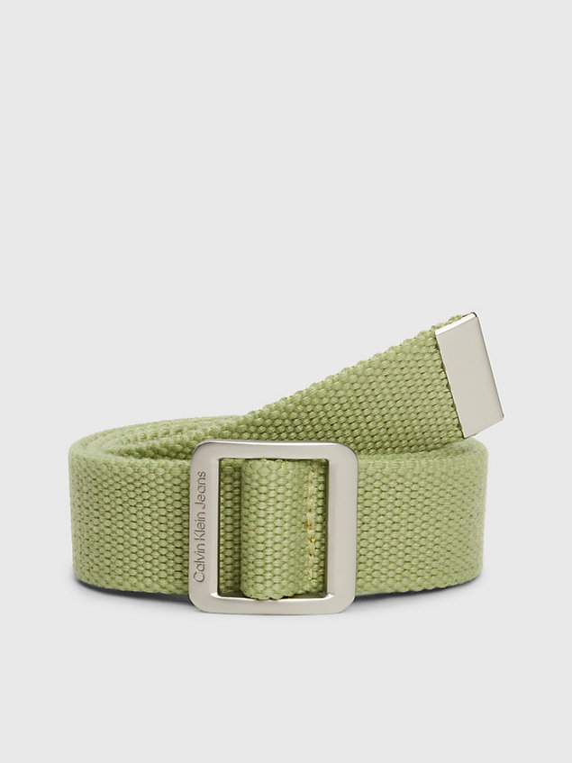 cinturón infantil de lona con logo green de kids unisex calvin klein jeans