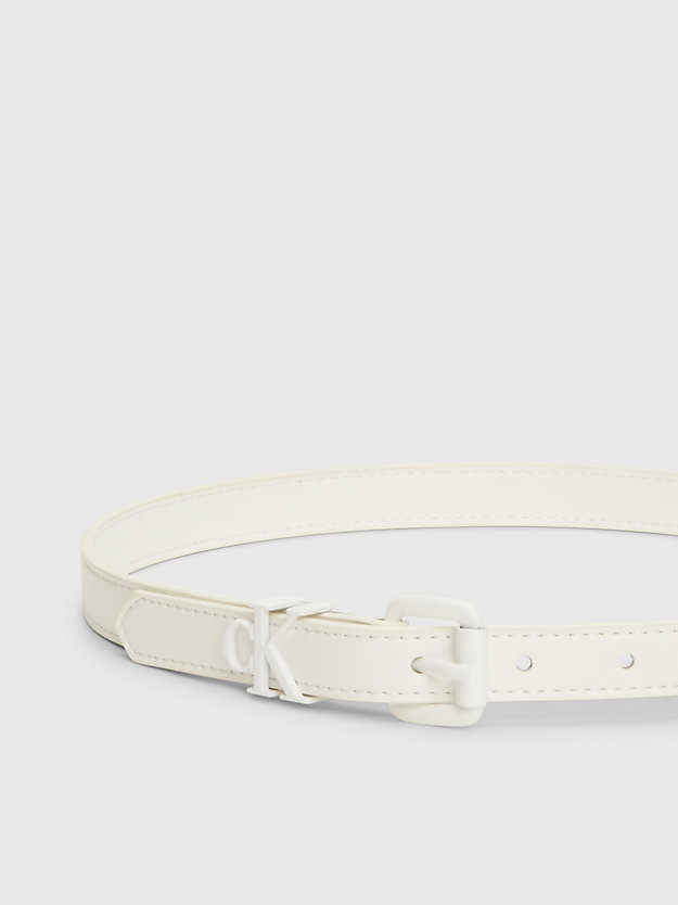 bright white kids' monogram buckle belt for kids unisex calvin klein jeans