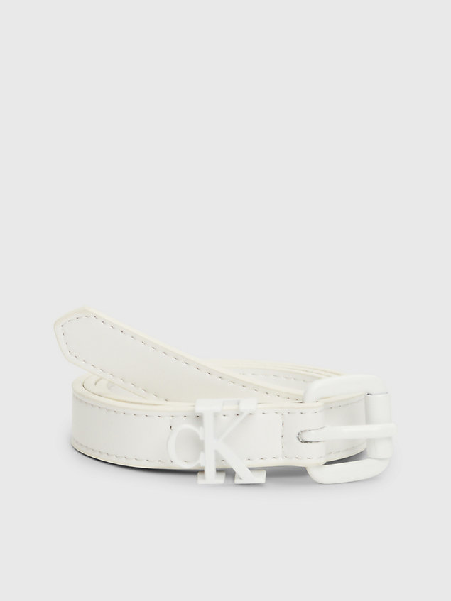white kids' monogram buckle belt for kids unisex calvin klein jeans