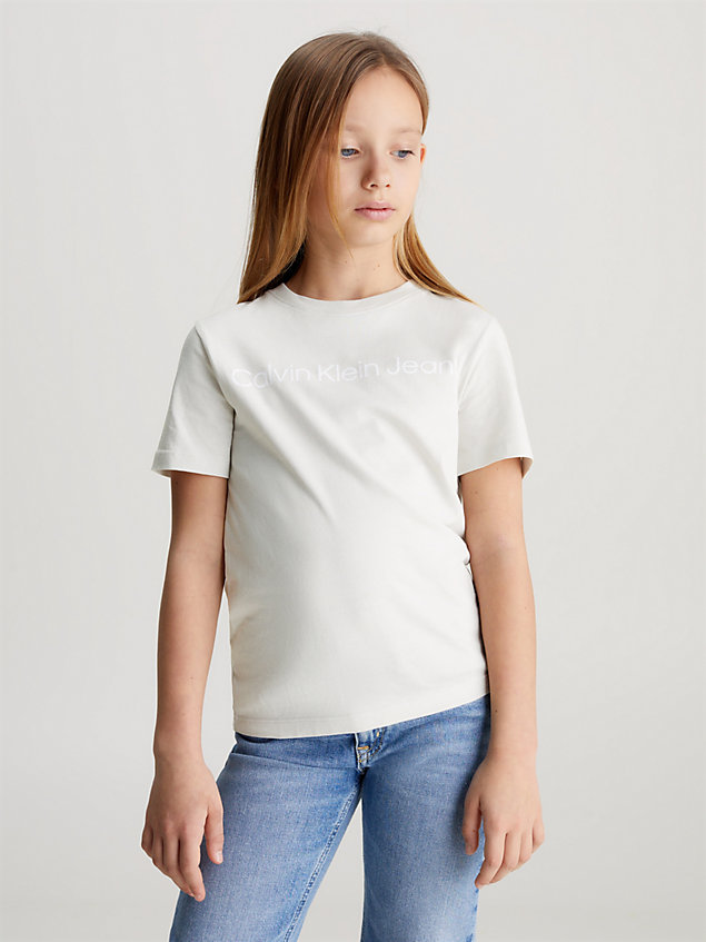 t-shirt con logo bambino grey da unisex bambino calvin klein jeans