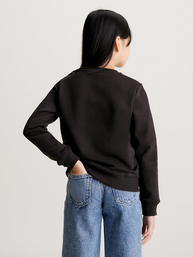 black unisex sweatshirt met logo voor kids unisex - calvin klein jeans