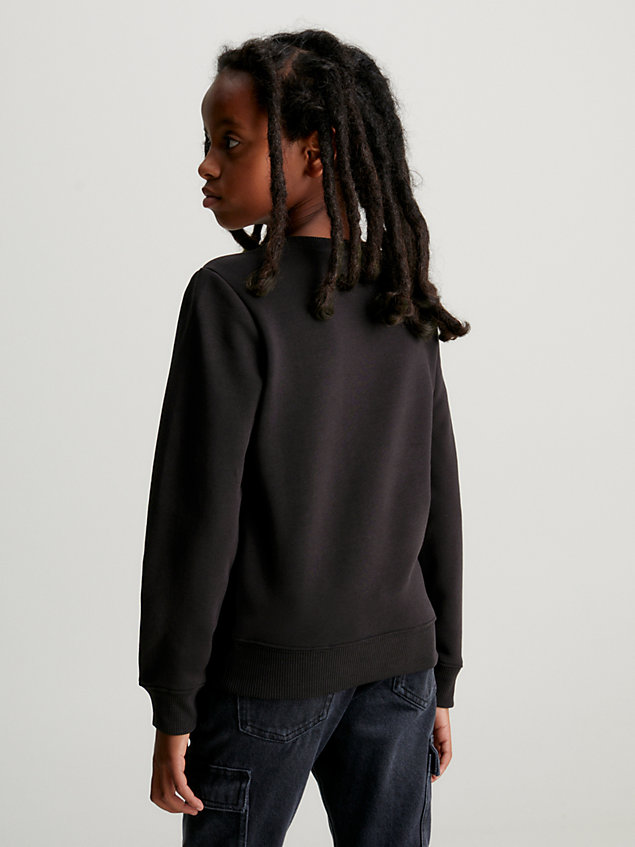 black unisex logo sweatshirt for kids unisex calvin klein jeans