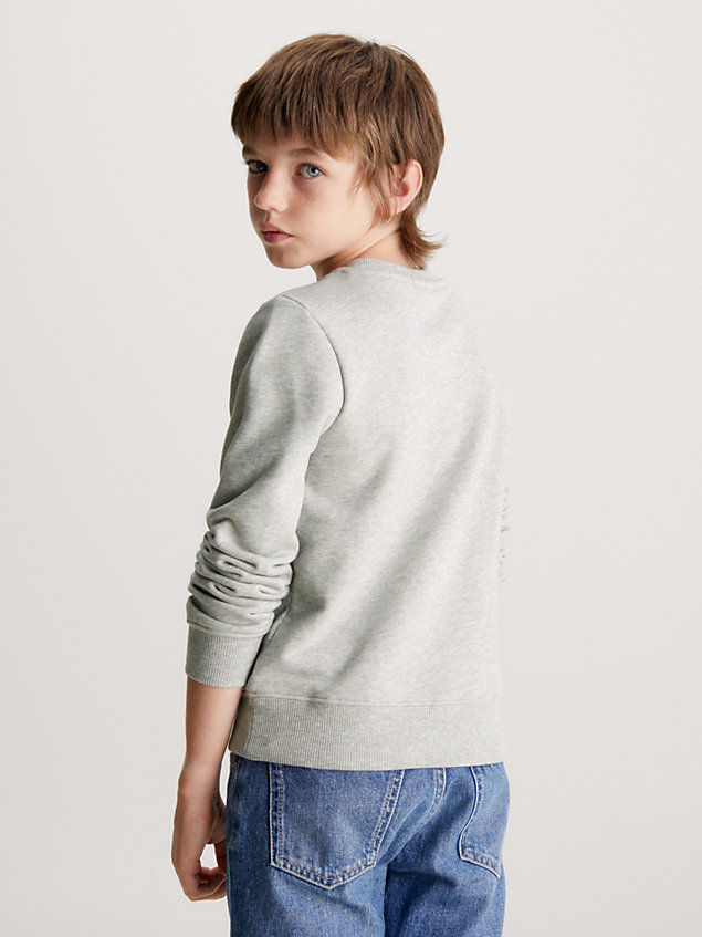 grey unisex logo sweatshirt for kids unisex calvin klein jeans