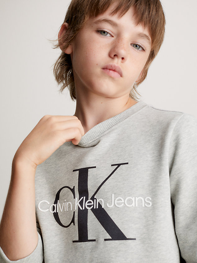 grey unisex sweatshirt met logo voor kids unisex - calvin klein jeans