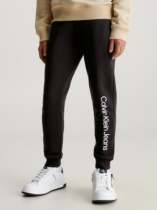 pantaloni della tuta con logo unisex black da kids unisex calvin klein jeans