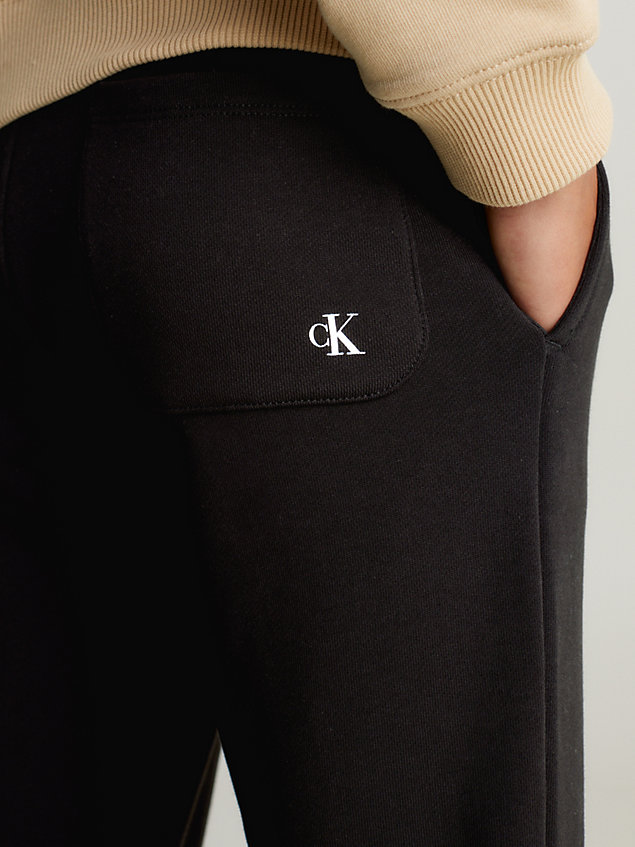 black unisex joggingbroek met logo voor kids unisex - calvin klein jeans