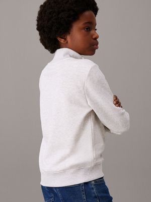 ck black kids' relaxed zip sweatshirt for kids gender inclusive calvin klein jeans