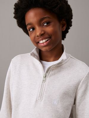 ck black kids' relaxed zip sweatshirt for kids gender inclusive calvin klein jeans