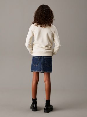 sweat-shirt relaxed zippé pour enfant beige pour enfants genre inclusif calvin klein jeans