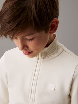 felpa con zip taglio relaxed bambino turtledove da gender-inclusive bambini calvin klein jeans