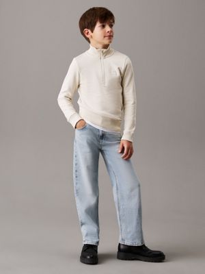 turtledove kids' relaxed zip sweatshirt for kids gender inclusive calvin klein jeans