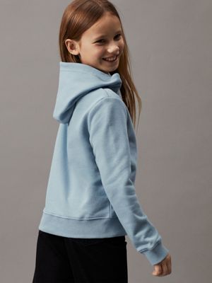 faded denim kids' hoodie for kids gender inclusive calvin klein jeans