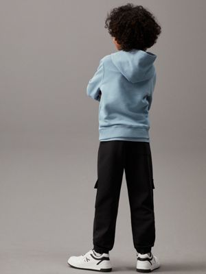 faded denim kids' hoodie for kids gender inclusive calvin klein jeans