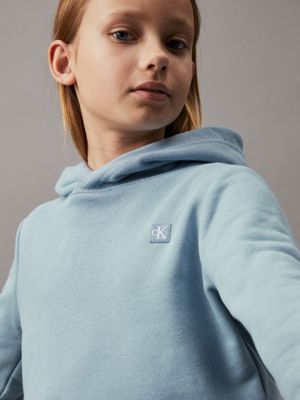 faded denim kids' hoodie for kids gender inclusive calvin klein jeans