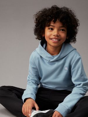 faded denim kids' hoodie for kids gender inclusive calvin klein jeans