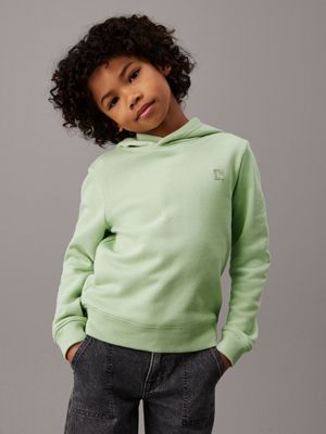 celadon green kids' hoodie for kids gender inclusive calvin klein jeans