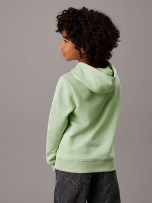 celadon green kids' hoodie for kids gender inclusive calvin klein jeans