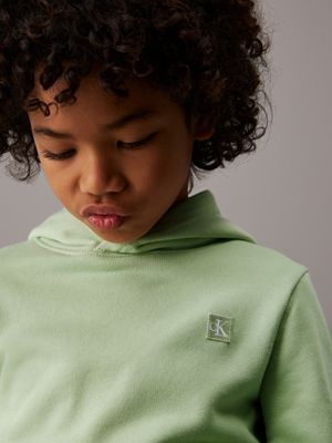 celadon green kids' hoodie for kids gender inclusive calvin klein jeans