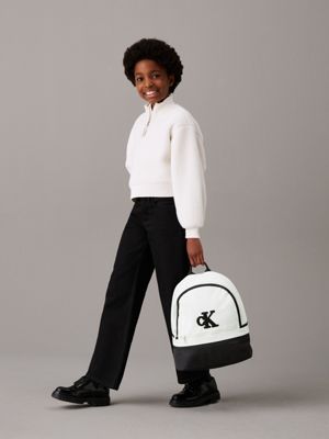 ck black / ivory kids' colourblock backpack for kids gender inclusive calvin klein jeans