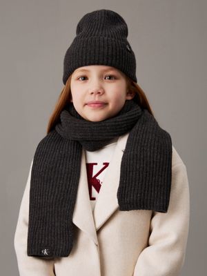 ebony kids' scarf & beanie set for kids gender inclusive calvin klein jeans