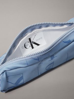 ck aop faded denim kids' logo pencil case for kids gender inclusive calvin klein jeans