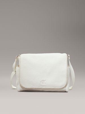 white teddy messenger diaper bag for kids gender inclusive calvin klein jeans