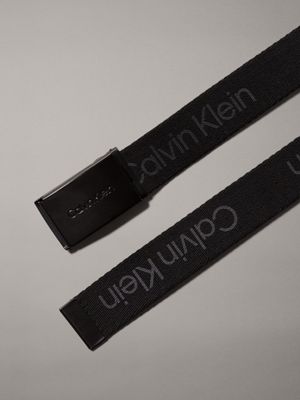 ck black kids' canvas logo belt for kids gender inclusive calvin klein jeans