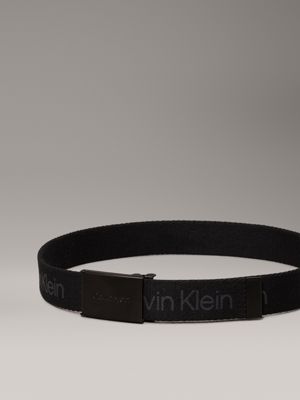 ck black kids' canvas logo belt for kids gender inclusive calvin klein jeans