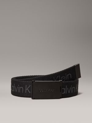 black kids' canvas logo belt for kids gender inclusive calvin klein jeans