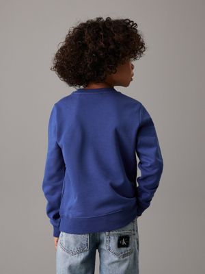 pigment blue kids' logo sweatshirt for kids gender inclusive calvin klein jeans