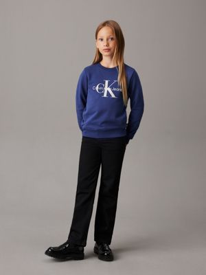 pigment blue kids' logo sweatshirt for kids gender inclusive calvin klein jeans