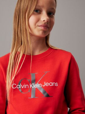 flaming chili kids' logo sweatshirt for kids gender inclusive calvin klein jeans