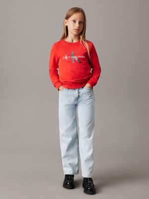 flaming chili kids' logo sweatshirt for kids gender inclusive calvin klein jeans