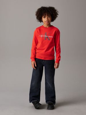 flaming chili kids' logo sweatshirt for kids gender inclusive calvin klein jeans