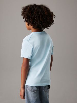 ozone blue kids' logo t-shirt for kids gender inclusive calvin klein jeans