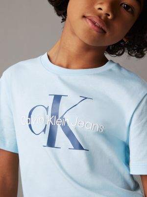 ozone blue kids' logo t-shirt for kids gender inclusive calvin klein jeans