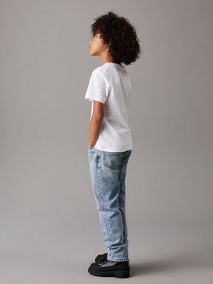 bright white kids' logo t-shirt for kids gender inclusive calvin klein jeans