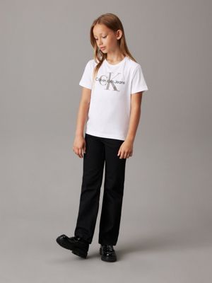 bright white kids' logo t-shirt for kids gender inclusive calvin klein jeans