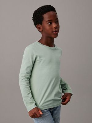 jadeite kids' long sleeve t-shirt for kids gender inclusive calvin klein jeans