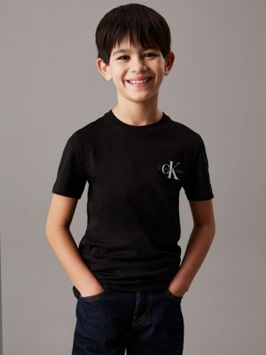 black kids' logo t-shirt for kids gender inclusive calvin klein jeans