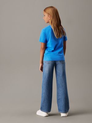 mesmerizing blue kids' logo t-shirt for kids gender inclusive calvin klein jeans