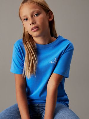 mesmerizing blue kids' logo t-shirt for kids gender inclusive calvin klein jeans