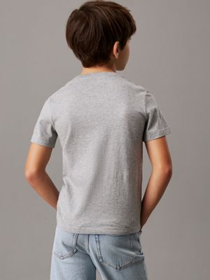 grey heather kids' logo t-shirt for kids gender inclusive calvin klein jeans