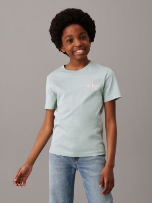 grey kids' logo t-shirt for kids gender inclusive calvin klein jeans