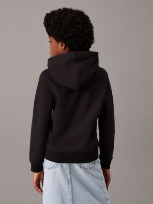 ck black kids' terry hoodie for kids gender inclusive calvin klein jeans